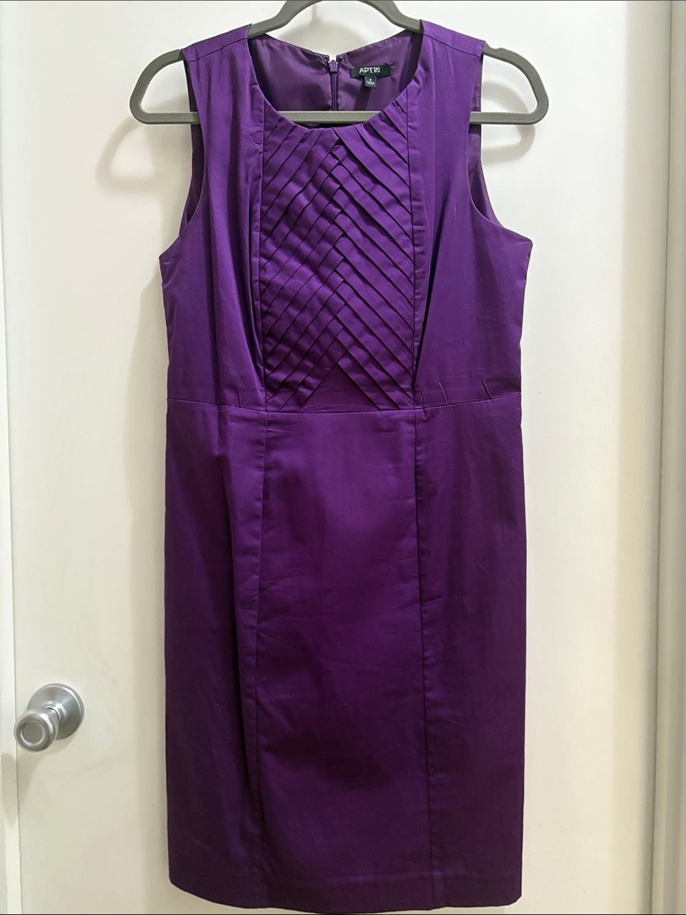 Apt. 9 Sleeveless Pleated-Front Purple Sheath Dress